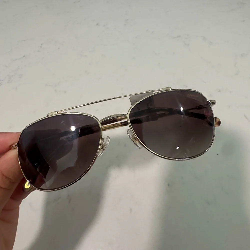 Carrera Gold Aviator Sunglasses with Tortoise Arms